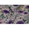 Digital Print PU Leather With Purple Flower Style For Light Coat , Raincoat