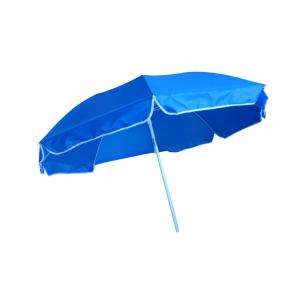 China Blue Custom Printing Windproof Beach Umbrella With Custom Logo Outdoor supplier