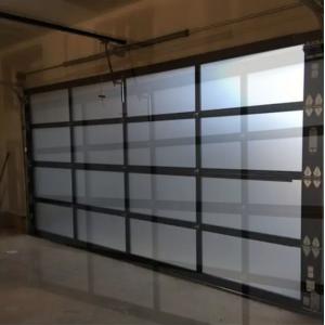 Modern Aluminum Sectional Door Manual or Automatic Sound Insulation White/Brown/Grey/Black Sectional Aluminum Panel