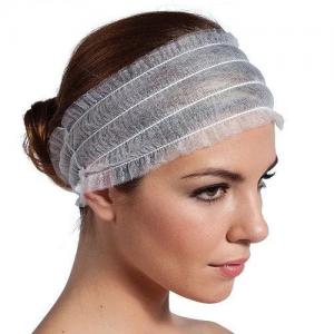 Disposable Non Woven Elastic Hairbands Premium PP Ruffled Headband White Black Pink for Spa Facials