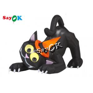 6 FT Garden Lawn Inflatable Holiday Decorations Animated Black Blow Up Cat With LED Lights