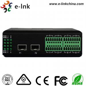 China Industrial 2Ch Double ring Fiber Media Converter with 2 SFP port , RS232 / RS22 / RS85 supplier