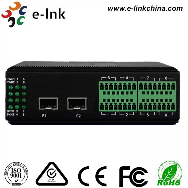 Industrial 2Ch Double ring Fiber Media Converter with 2 SFP port , RS232 / RS22