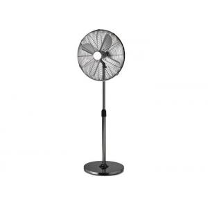 China Pedestal Fan Chrome Black Metal Retro Standing Fan / 16 Inch Oscillating Fan supplier