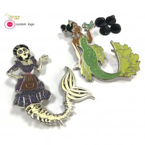 Cartoon Mermaid Ocean Cute Animal Lapel Pin Custom Shaped Badge Metal Enamel For Souvenir