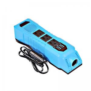 Smart Car Inverter 200W Car Quick Charger With 3 In 1 Retractable Cables Car Charger Cell Phone Charger With Led Display