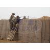 Anti Rust Wire Mesh Galvanized Military Barrier With Sand / Green Geotextile