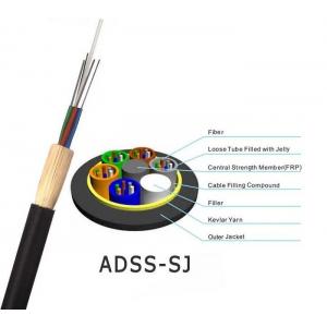 China ADSS Optical Fiber Cable All Dielectric Self Supporting Aerial With 100m 200m Span wholesale