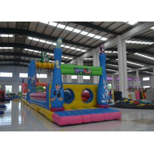 Giant  4 In 1 Bugs Bunny Moonwalk Obstacle Course , Customized Inflatable Water Obstacle Course