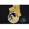 China Cut Out Design Custom Award Medals , Personalised Medals With Yellow Ribbon wholesale