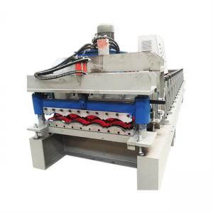 China Iron steel high speed glazed tile roll forming machine 3-5m/min hydraulic shear supplier