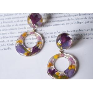 Customized Purple Romance Love Earstud Korea Style Purple Color Earrings Rings With Ball