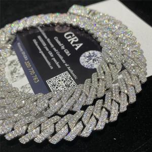 China 925 Sterling Silver Vvs Moissanite Cuban Chain Bracelet 14mm Miami Cuban Link Chain supplier