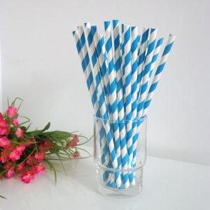 China Tea Striped Paper Straws For Restaurants Food Grade Bubble Christmas Eco supplier