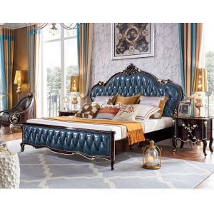 China Oak Wood Leather Classic Upholstered Antique Bed OY-DC26 supplier