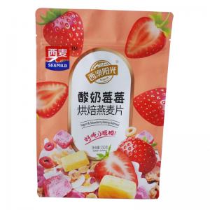 China Zipper Flat Bottom Top Bag For Frozen Fruit And Yogurt Baking Oatmeal Food supplier