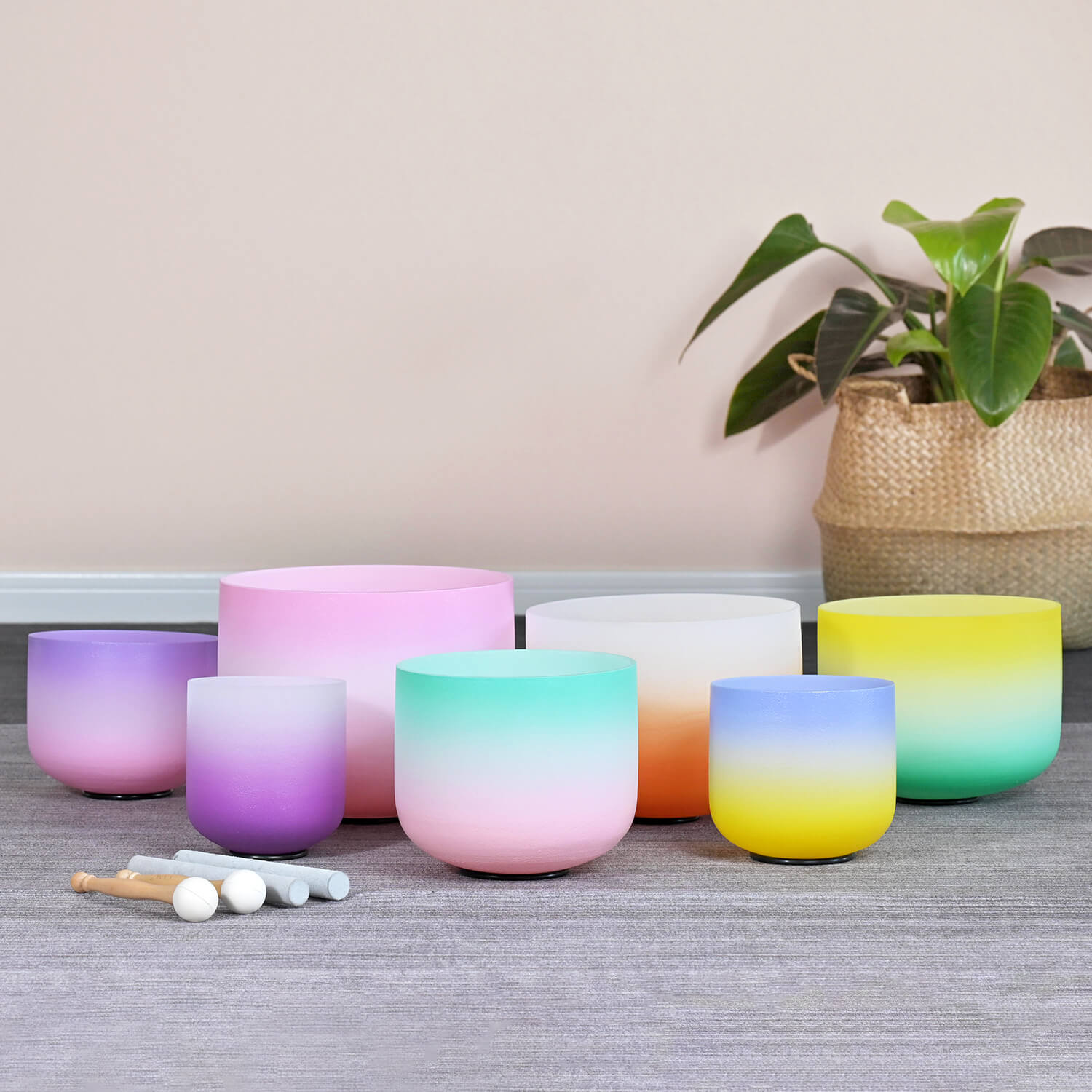 China High Transmittance Crystal Singing Bowl Set with Chakra Healing and Digital Musical Scale for Meditation wholesale