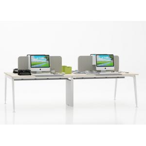 4 Seater Office Workstation Desk / Partition Workstation Table Light Oak Color