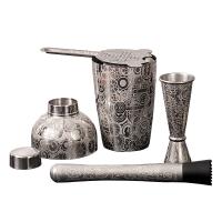 China Antique Silver Stainless Steel Homeware 4 Piece Cocktail Shaker Set on sale