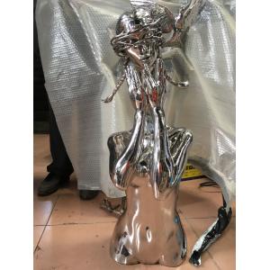 Resin Black Abstract Sculpture , Electroplated Mirror Metal Animal Statues