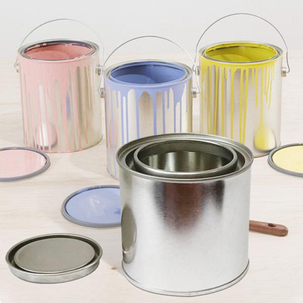 0.25L-20L Custom Empty Round Paint Can Paint Tin Containers With Tight Triple Lid