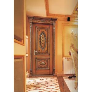 Customized Single Open Door Retro Style Interior Solid Wood Door ISO9001 Approved