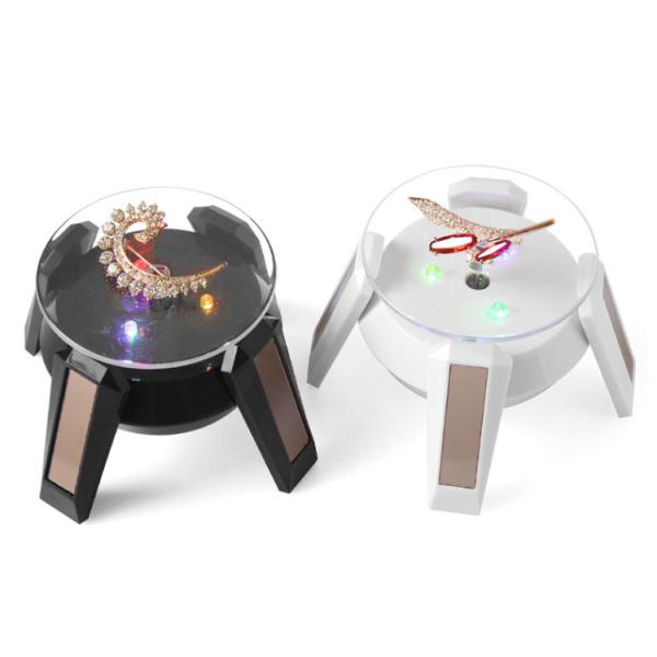 ABS アクリルソーラーディスプレイ スタンド 360度回転 バッテリー または 太陽光発電機能