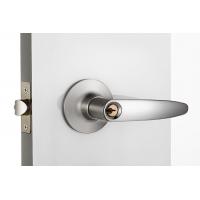 China Privacy Door Tubular Cylinder Lock Modern Front Satin Nickel Lever Handle on sale