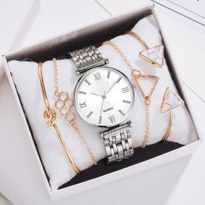 OEM 31MM Ladies Watch Gift Set 3BAR Jewelry Diamond Dial Watch Set Japan Movt