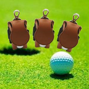 Mini Pocket Genuine Leather Golf Ball Pouch PU Waist Holder Bag Golfing Tackle Set