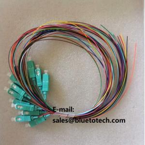 China 12colors SC fiber optic pigtail aqua color connector 12cores pigtails supplier