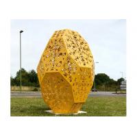 China Huge Yellow Painted Metal Sculpture Stainless Steel Outdoor Public Sculpture on sale