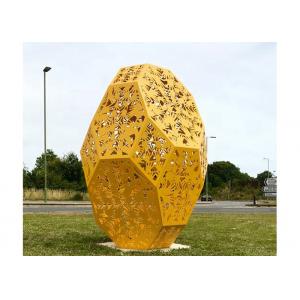 Huge Yellow Painted Metal Sculpture Stainless Steel Outdoor Public Sculpture