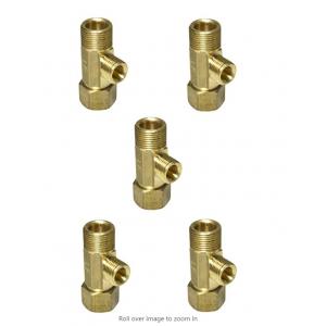 CNC Lead Free Brass Tee Valve , 3/8" X 3/8" X 1/4" Angle Stop Tee
