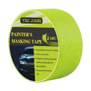 China High Temperature 120 Degree Painters Masking Tape Waterproof Green Crepe Paper 50m supplier