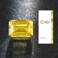 China Loose HPHT Lab Created Yellow Diamond Emerald Cut IGI Certificated on sale