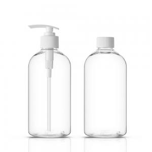 China Non Leakage Clear Shampoo Bottles 16.7 OZ Shampoo Round Bottle For Washroom supplier