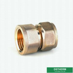 China Female Threaded Coupling Pex Fittings Brass Color ISO Standard supplier