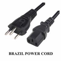 China 3 Pin Plug Brazil Power Cord , IEC C13 Connector Universal AC Power Cord 250V on sale