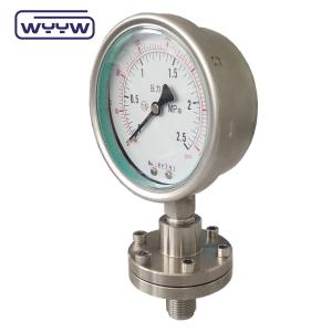 OEM ODM Diaphragm Pressure Gauge SS316 Coated PTFE High Pressure Gauge