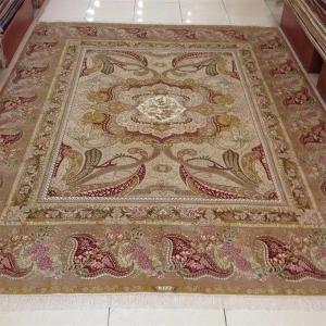 China Aubusson Style Hand Knotted Wool Area Rugs With Fringe Soft Feature supplier