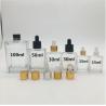 China 40ml Square Glass Dropper Bottle Essential Oil Bottles With Alumite Collar For Skin Care wholesale