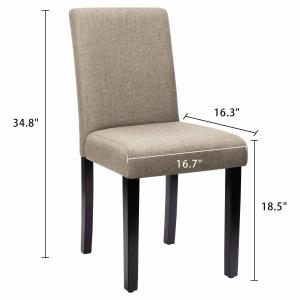 China Upholstered Style Fabric Dining Room Chairs Kitchen Side Padded With Solid Wood Legs wholesale