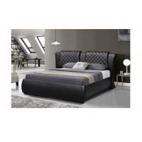 China Plywood Bendwood Double Faux Leather Bed With Storage CE Certification on sale