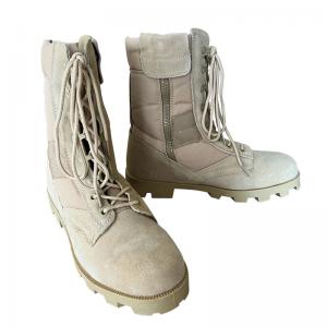 Rough Suede Leather Safety Boots with Hard Toecap and Smashing Rubber Sole Sand Color