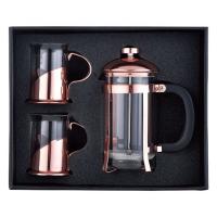China Borosilicate Glass French Press Travel Mug Rose Gold Portable 1000ml Stainless Steel French Press Coffee Makers Coffee on sale