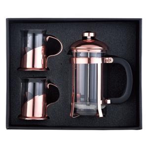 China Borosilicate Glass French Press Travel Mug Rose Gold Portable 1000ml Stainless Steel French Press Coffee Makers Coffee supplier