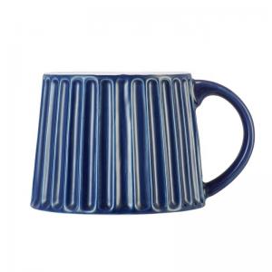 Cute Ceramic Mugs Handmade 480ml Ceramic Unique Coffee Mug With Lines