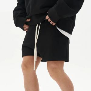 China                  Summer Drawstring Shorts Men Custom Brand Street Swear Running Thick French Terry Cotton Casual Short              supplier