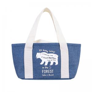 Haze Blue Beer Bottle Thermal Lunch Bags For Adults With Polar Bear Print